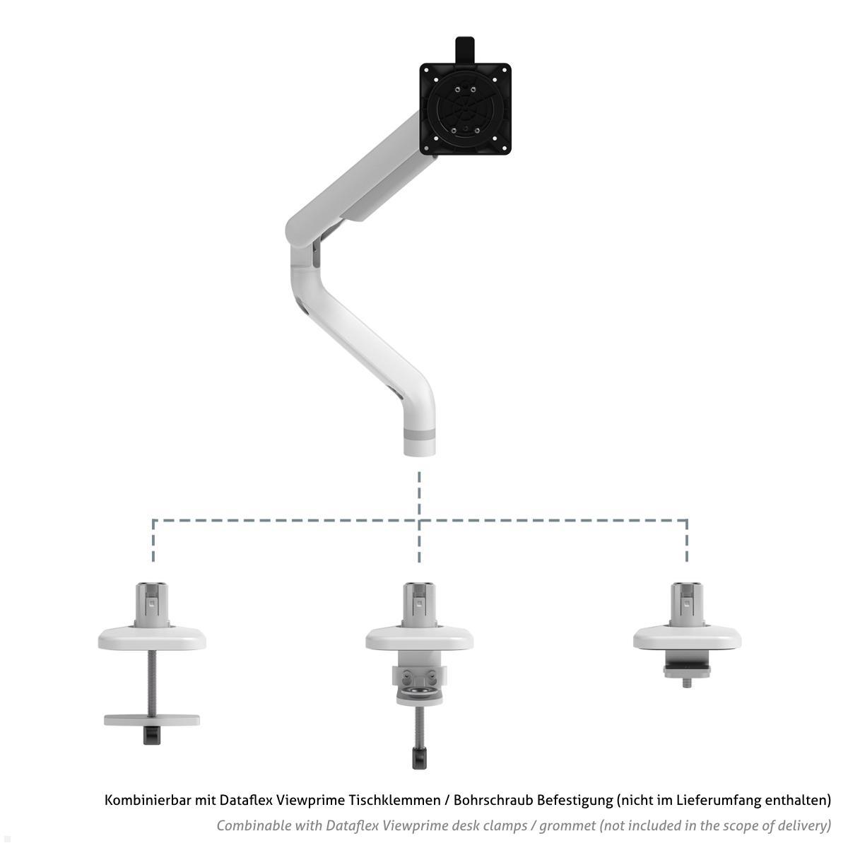 Dataflex Viewprime plus Tisch Monitorhalterung ohne Befestigung (65.110), weiß Tischbefestigungen Variationen