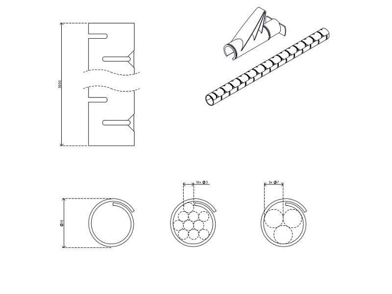 Dataflex Addit 33731 Kabelspirale Zeichnung