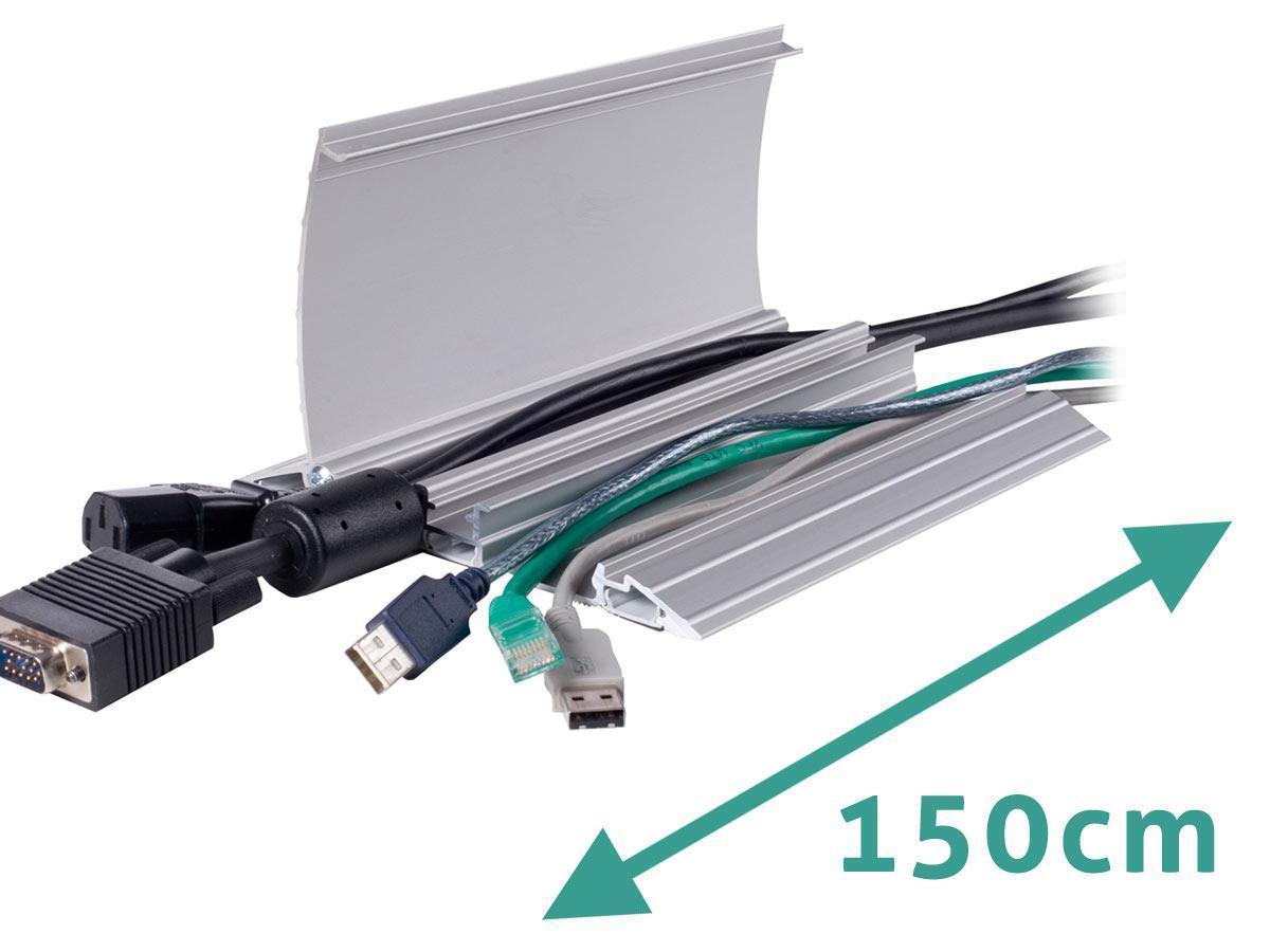 Dataflex Kabelbrücke aufklappbar Alu 150cm silber (31.422)